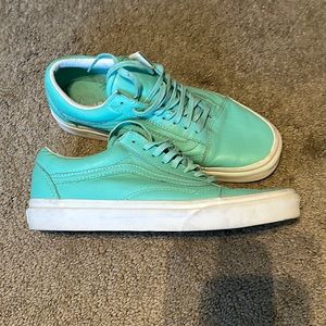 Turquoise Leather Vans